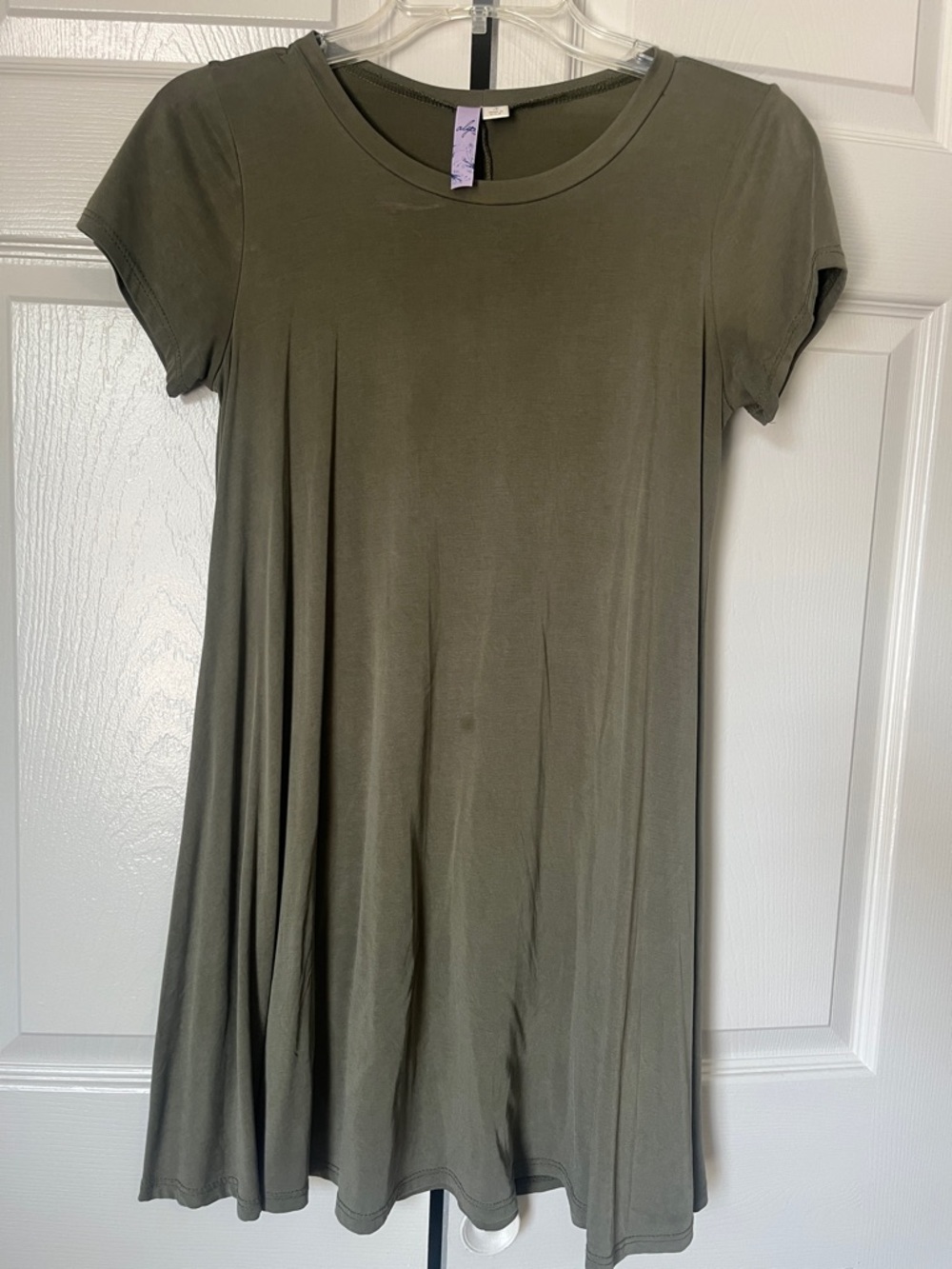 Francesca's Collections Olive Green Mini Swing Dress